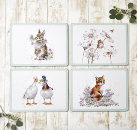 4 Placemats Wild Flowers Wrendale Designs - Pimpernel