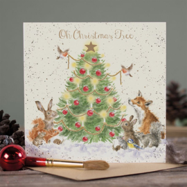 Kerstkaart 'Oh Christmas Tree' - Wrendale Designs