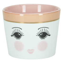 Ceramic Pot Open Eyes Pink (10,5 cm.) - Miss Étoile