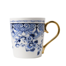 Mok Majolica Goud - Heinen Delfts Blauw