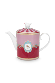 Theepot Medallion Red Pink Love Birds - Pip Studio