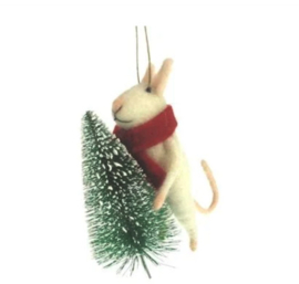 Decoratie Muis met Kerstboom