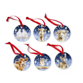 Set 6 Kerstdecoraties 'Nativity' - Wrendale Designs