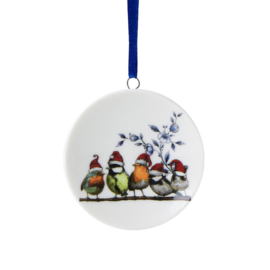 Kerstdecoratie Bosvogels Heinen Delfts Blauw