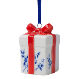 Kerstornament Cadeautje - Heinen Delfts Blauw