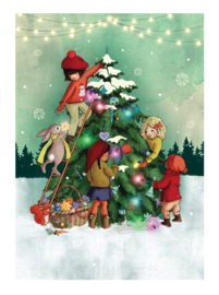 Ansichtkaart Decorating Tree Belle & Boo