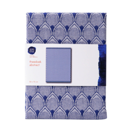 Theedoek Abstract Heinen Delfts Blauw