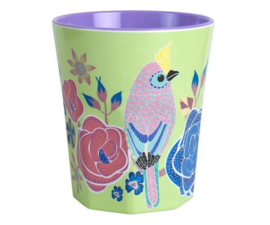 Beker Melamine Singing Birds Green L - Ginger