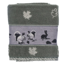 Keukendoek Forest Animals Dark Green Bunzlau Castle