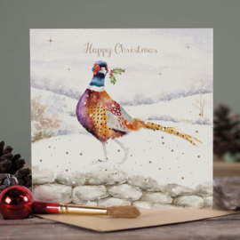Kerstkaart A Christmas Pheasant Wrendale Designs