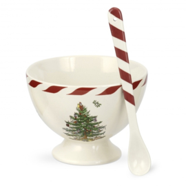 Sorbetschaal (12 cm.) met Lepel - Spode Christmas Tree