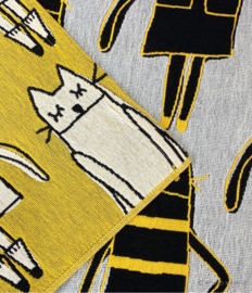 Hand- / Theedoek / Placemat Cat in NY Yellow - Atsuko Matano