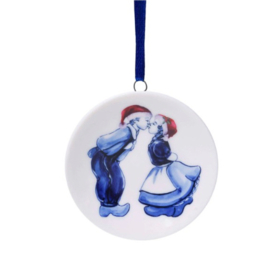 Decoratie Kissing Couple Heinen Delfts Blauw