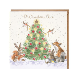 Kerstkaart 'Oh Christmas Tree' - Wrendale Designs