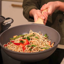 Wok Taupe 28 cm. Cookut