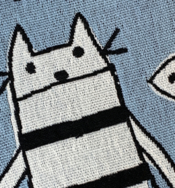 Hand- / Theedoek / Placemat Cat Blue Atsuko Matano