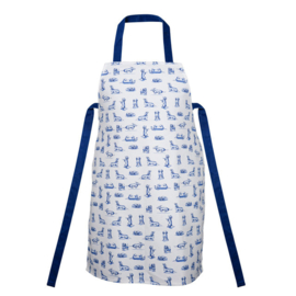 Schort Teckel Nhaan Wit Heinen Delfts Blauw