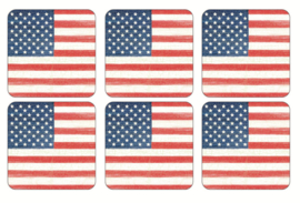 6 Onderzetters 'American Flag' - Pimpernel