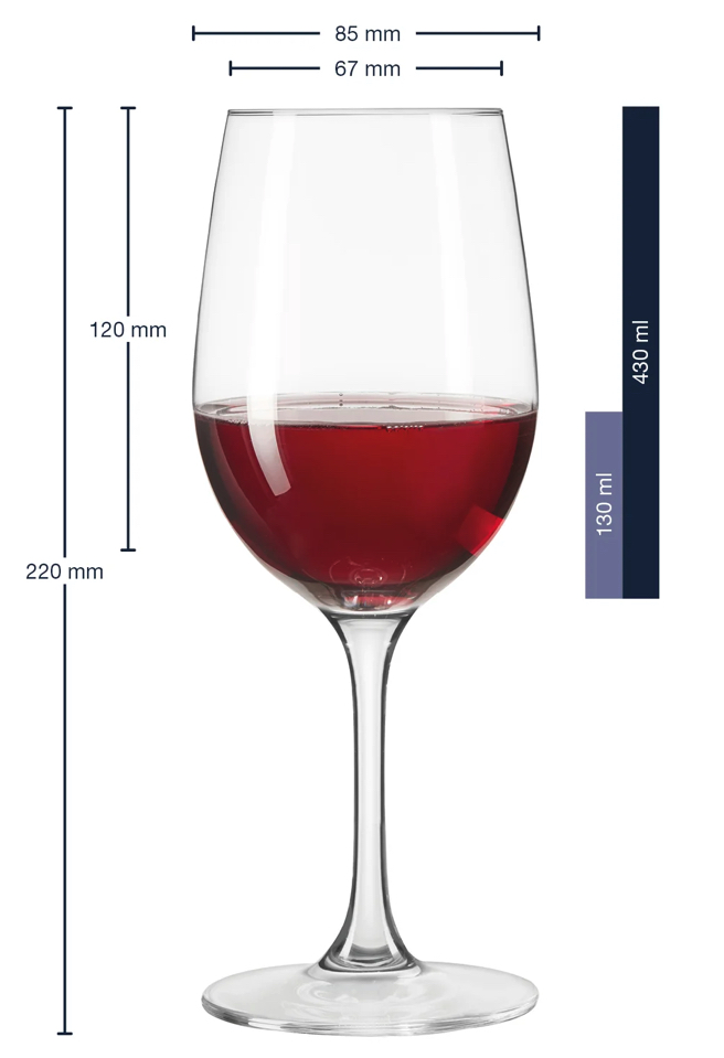 Rode Wijnglas 430 ml. Ciao+ Leonardo