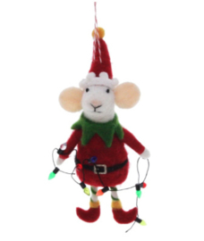Decoratie Muis met Kerstlampjes