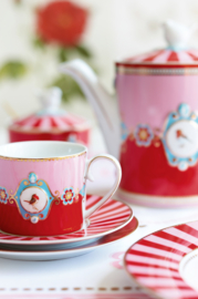 Theepot Medallion Red Pink Love Birds - Pip Studio