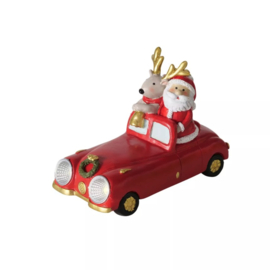 Decoratie Auto met Kerstman en LED