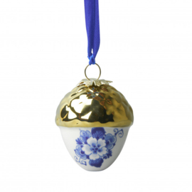 Kerstornament Noot - Heinen Delfts Blauw