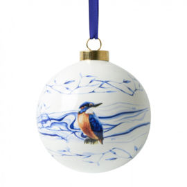 Kerstbal IJsvogel - Heinen Delfts Blauw