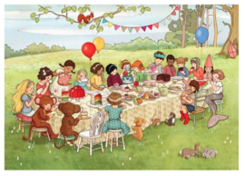Ansichtkaart Woodland Teaparty Belle & Boo