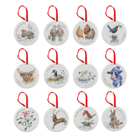12-delige Set Kerst Decoratie - Wrendale Designs