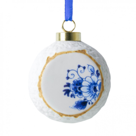 Kerstbal Blauw Bloesem - Heinen Delfts Blauw