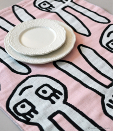 Hand- / Theedoek / Placemat Yuru Usa Pink - Atsuko Matano