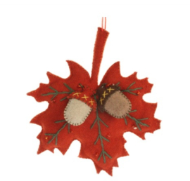 Decoratie Herfstblad Donkeroranje Meander