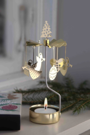 Waxinelichthouder Roterend X-Mas Gold Pluto Design