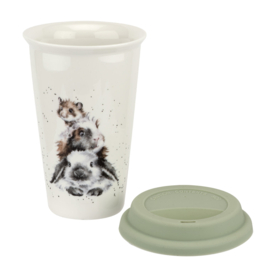 Travel Mug Piggy in the Middle - Wrendale Designs