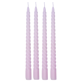 4 Kaarsen Twisted Pale Pink - GreenGate