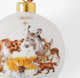 Kerstbal Away in a Manger Wrendale Designs