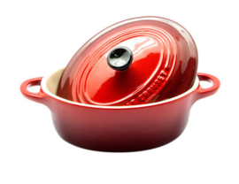 Aardewerken Ovaal Stoofpannetje Kersenrood (17,4 cm.) - Le Creuset