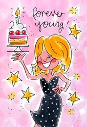 Wenskaart Forever Young! Blond Amsterdam