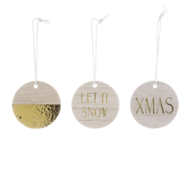 Set van 3 Houten Ornamenten - Bloomingville