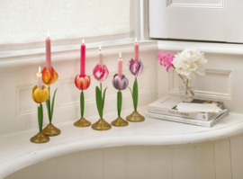 Kaarsenhouder Tulp Roze Wit Pip Studio