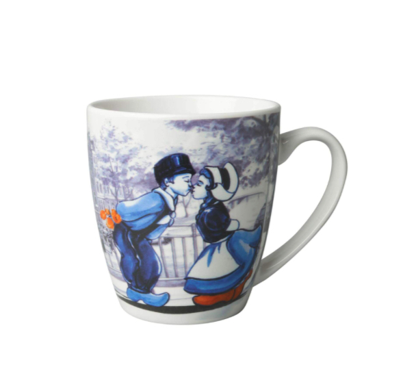 Mok Kussend Paar Heinen Delfts Blauw