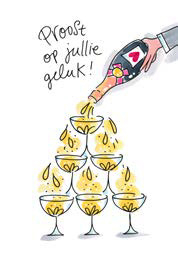 Wenskaart Proost op Jullie Geluk! Blond Amsterdam