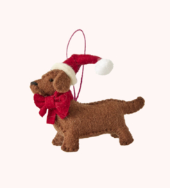 Decoratie Hond met Kerstmuts - Rice