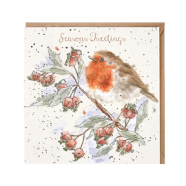 Kerstkaart 'Seasons Tweetings' - Wrendale Designs