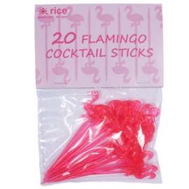20 Cocktailprikkers Flamingo - Rice