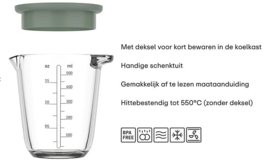 Maatbeker Chef met Deksel Nordic Sage 500 ml. Mepal