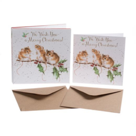 Set 8 Kerstkaarten Christmas Mice - Wrendale Designs