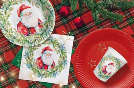 Papieren Kerstborden Cute Santa