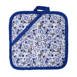 Pannenlap Bloemen Heinen Delfts Blauw